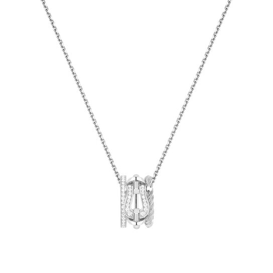 Close-up of Fred Force 10 Rise Small White Gold and Diamond Pav&eacute; Pendant image number 1